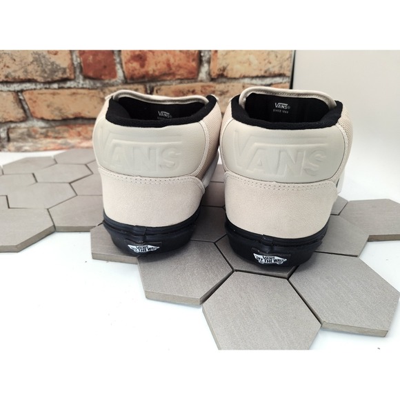 Vans  Knu Skool Peyote Cream White Black Mid Suede Nylon Skate Shoes Men sz 13 - Picture 8 of 11